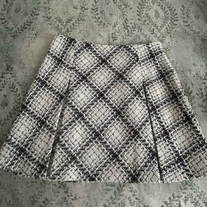 Zara Monochrome Tweed A-Line Skirt
